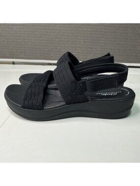 Clarks Cloudsteppers Women's Sandals Arla Full Black Size 11 US Soft Straps